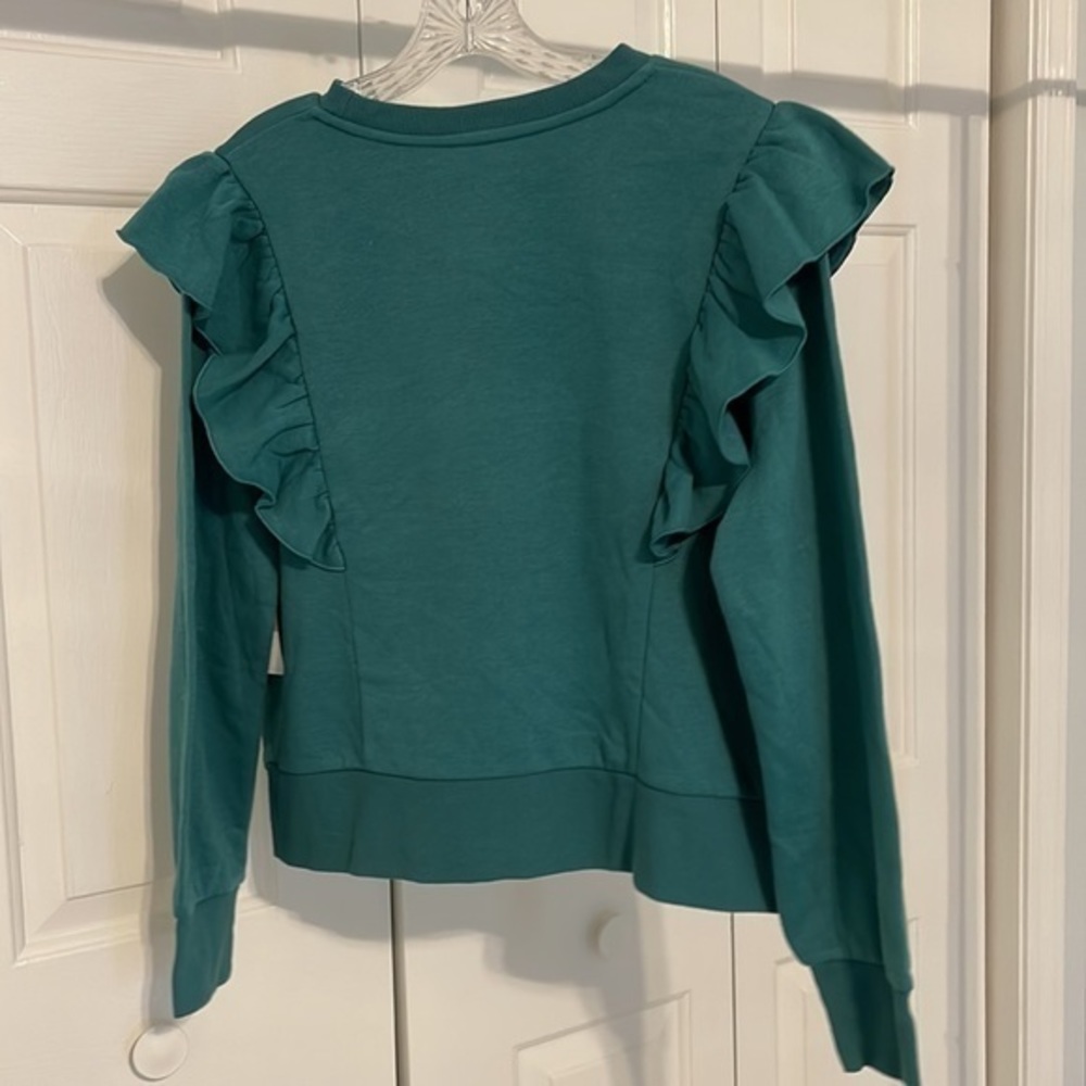 There Abouts Womens Sweatshirt with Ruffle detail Green Size‎ 3XL - Picture 4 of 8